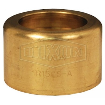 Dixon 520-H Scovill Style Ferrule, 1-3/8 ID x 1-51/64 to 1-54/64 OD in Nominal, Hose, 1-7/16 in L, Brass, R1375CS